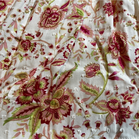 Rose & Olive Smocked Floral Sleeveless Blouse Pink & Yellow Peplum Medium Fairy - Picture 5 of 7